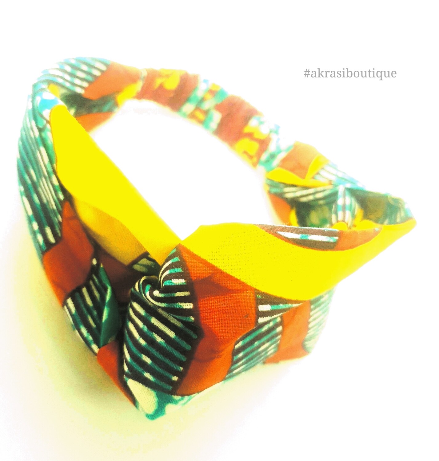 Ankara floral print half turban headband | African wax print headwrap | African twisted headband