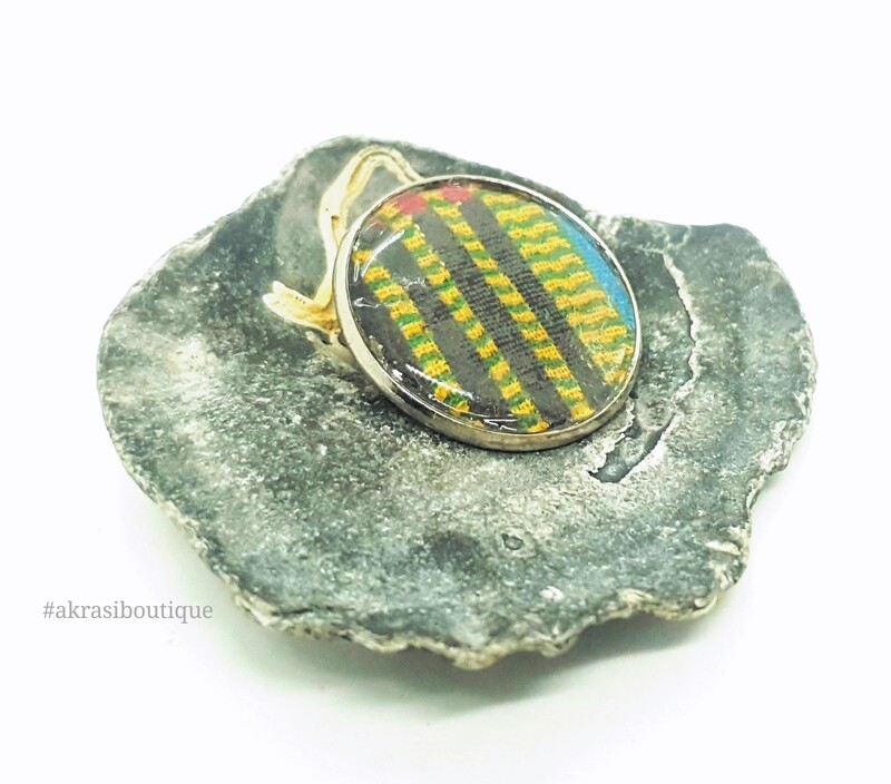 African wax print silver button pins | Ankara button badge | Kente pin