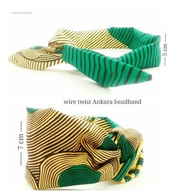 ankara print wire twist hair tie | geometric hair wrap | headband | African print headwrap | Ankara print wire headtie | wire hair tie