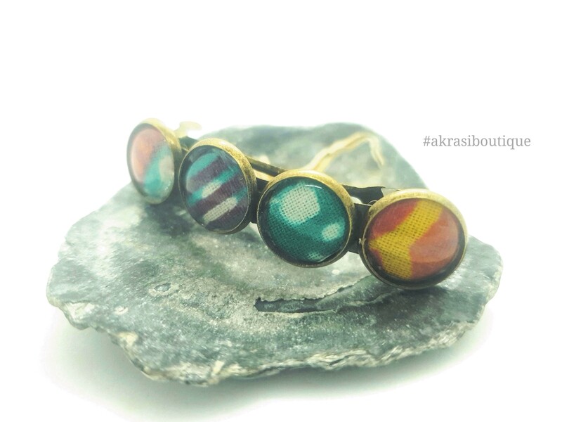 Ankara detail barrette hair clip in bronze