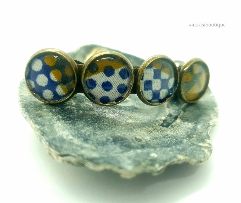Ankara detail barrette hair clip in bronze