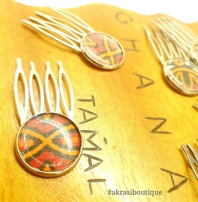 Dashiki hair comb set | African pins | Ankara hair slide