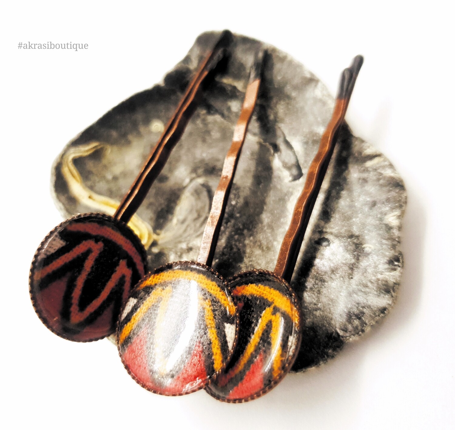 Dashiki hair pin set | African Bobby pin | Ankara hair slide