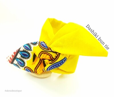 Dashiki print wire twist bun tie | African print bun wrap | Ankara print headtie | wire hair tie
