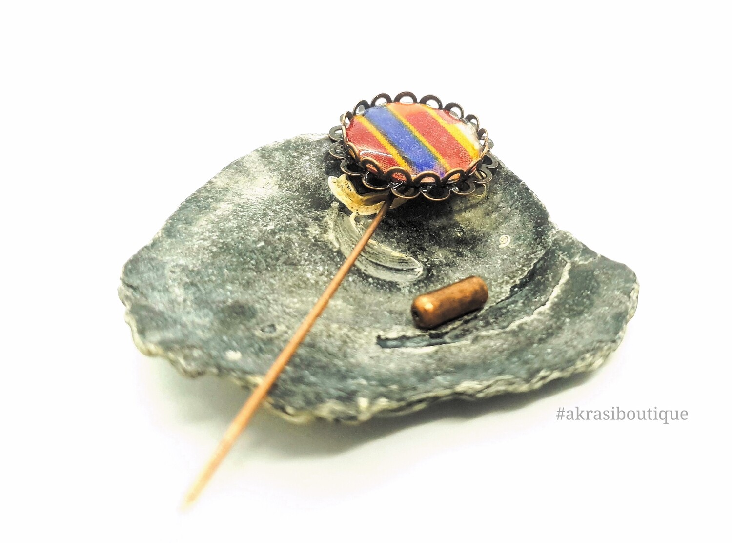 Kente detail lapel pin | ankara scarf pin | hat pin