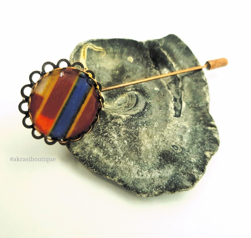 Kente detail lapel pin | ankara scarf pin | hat pin
