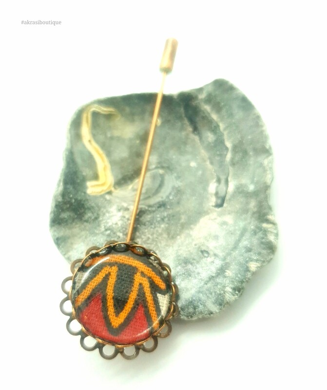 African detail lapel pin | ankara scarf pin | hat pin