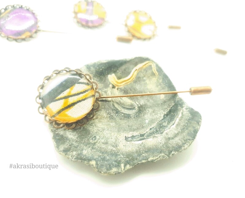 African detail lapel pin | ankara scarf pin | hat pin