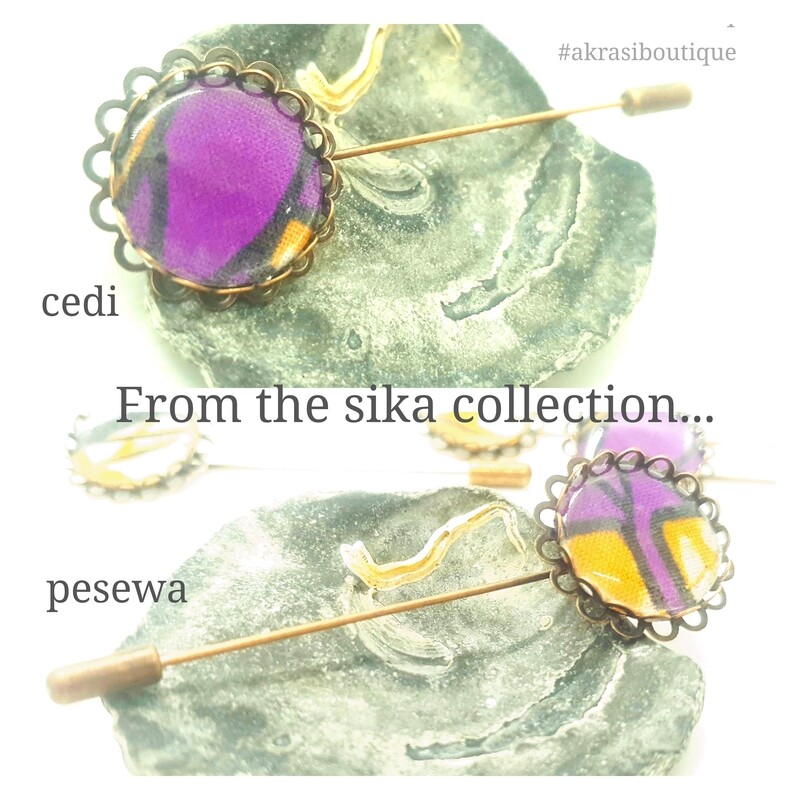 African detail lapel pin | ankara scarf pin | hat pin
