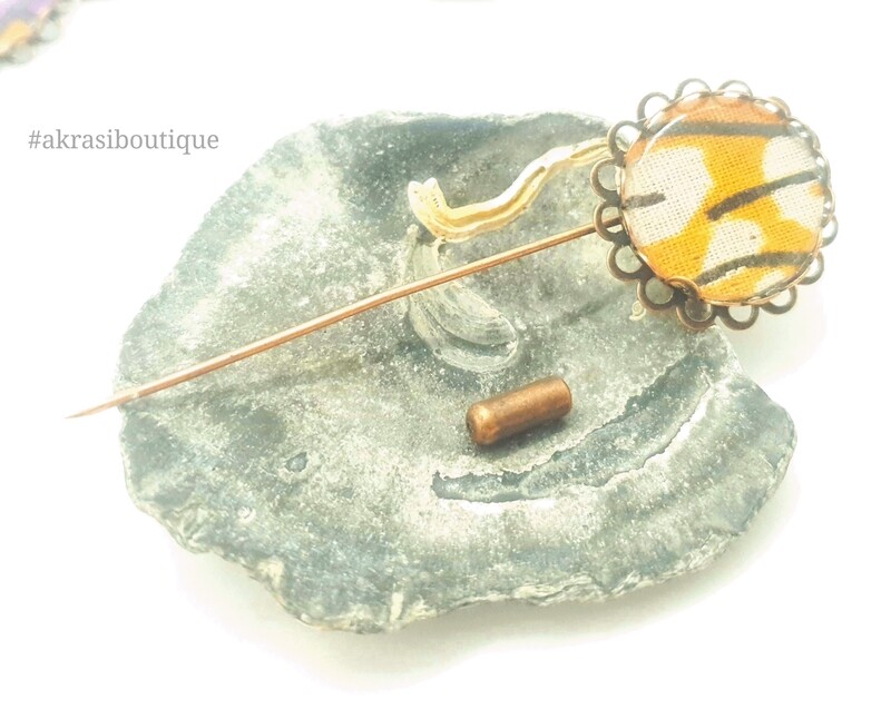 African detail lapel pin | ankara scarf pin | hat pin