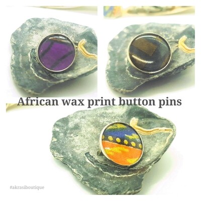 African wax print button pins | Ankara button pin