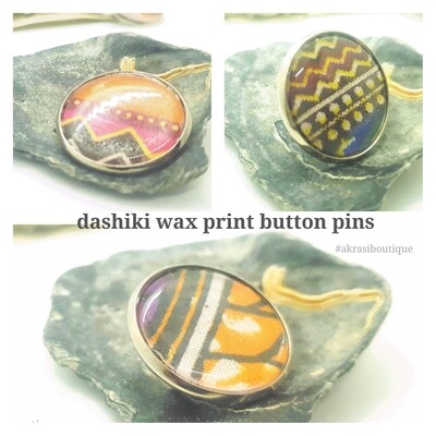 African wax print button pins | Ankara button pin | Kente pin | Dashiki badge