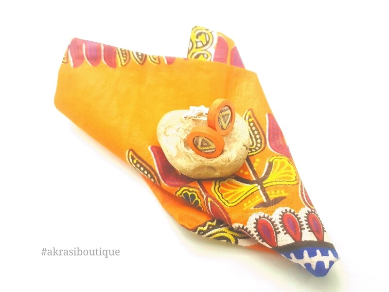 Dashiki African wax print pocket square with cufflinks | men's accessories