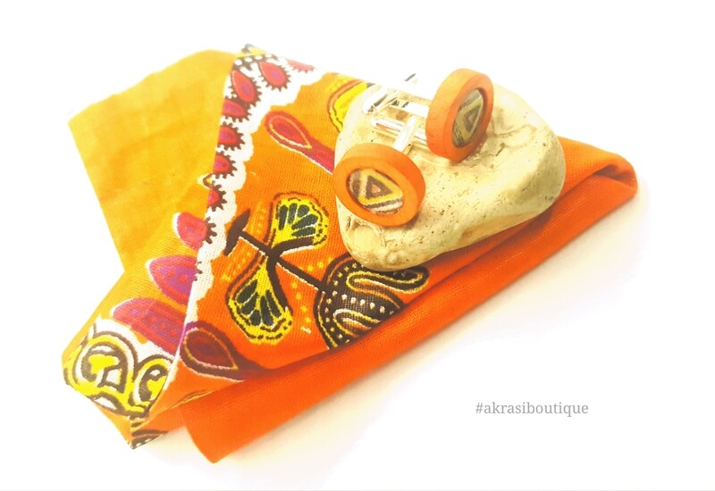 Dashiki African wax print pocket square with cufflinks | men&#39;s accessories