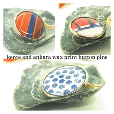 African wax print button pins | Ankara button pin | Kente pin