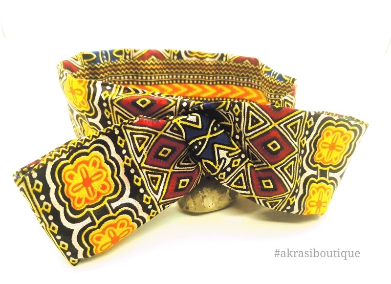Orange Dashiki print wire twist hair tie | hair wrap | headband | African print headwrap | Ankara print wire headtie | wire hair tie