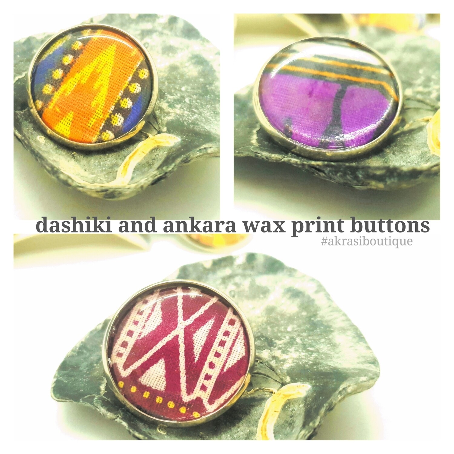 African wax print button pins | Ankara button pin | Kente pin