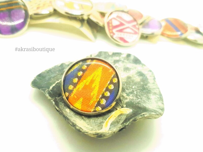 African wax print button pins | Ankara button pin | Kente pin