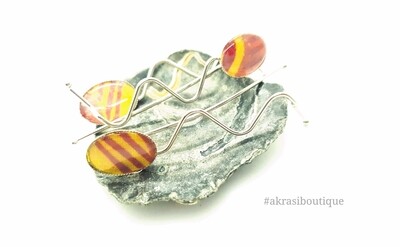 African wax dashiki detail wavy silver hair grip | hair slide | hair accessories