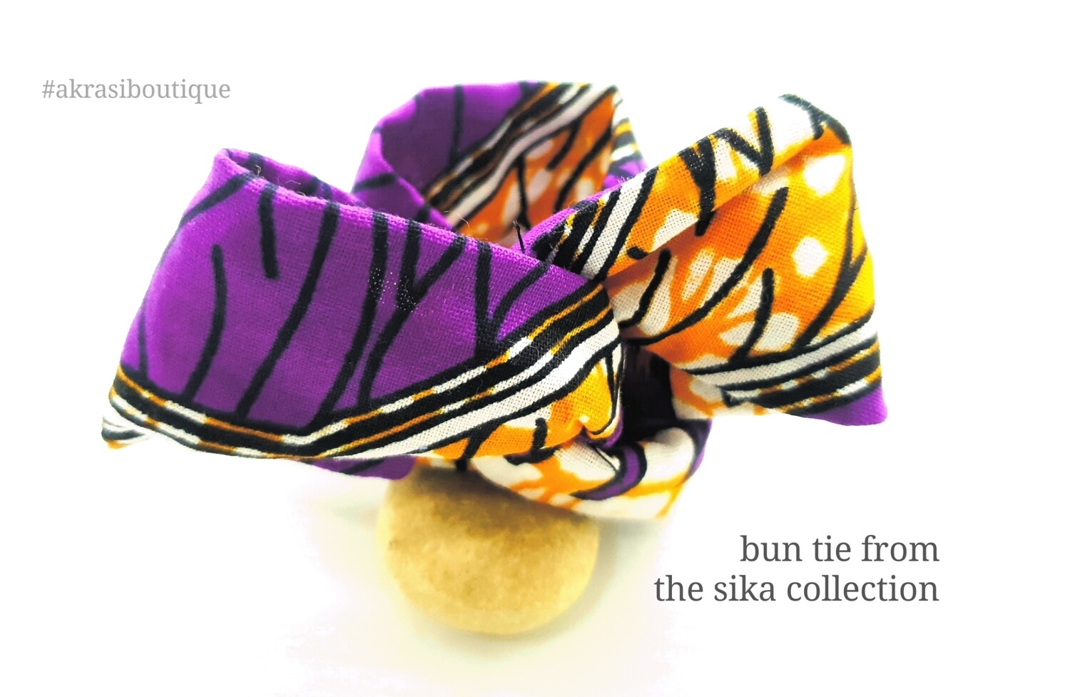 purple sika hair wire twist bun tie | African print bun wrap | Ankara print wire hair tie