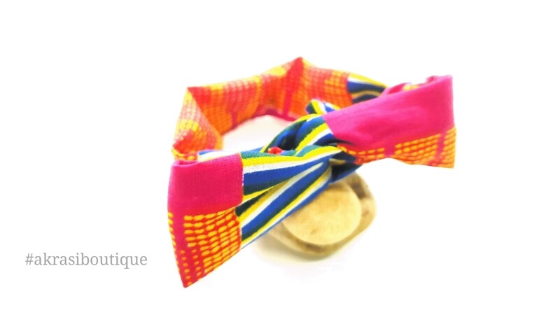 African kente print wire twist bun tie | African print bun wrap | Ankara print headtie | wire hair tie