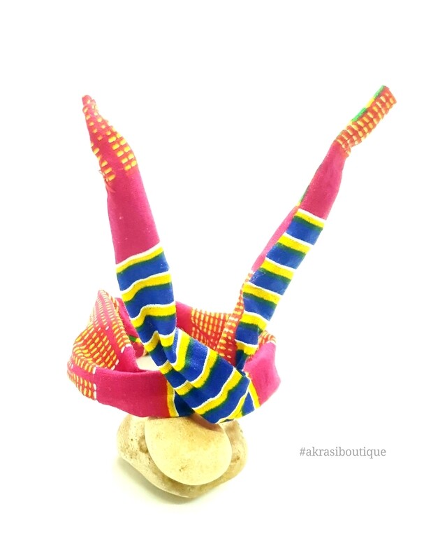African kente print wire twist bun tie | African print bun wrap | Ankara print headtie | wire hair tie
