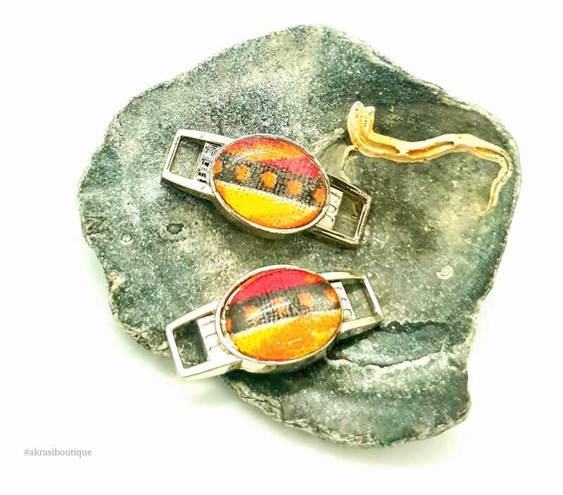 African wax dashiki print shoe tag | Ankara lace locks | clothing accessories