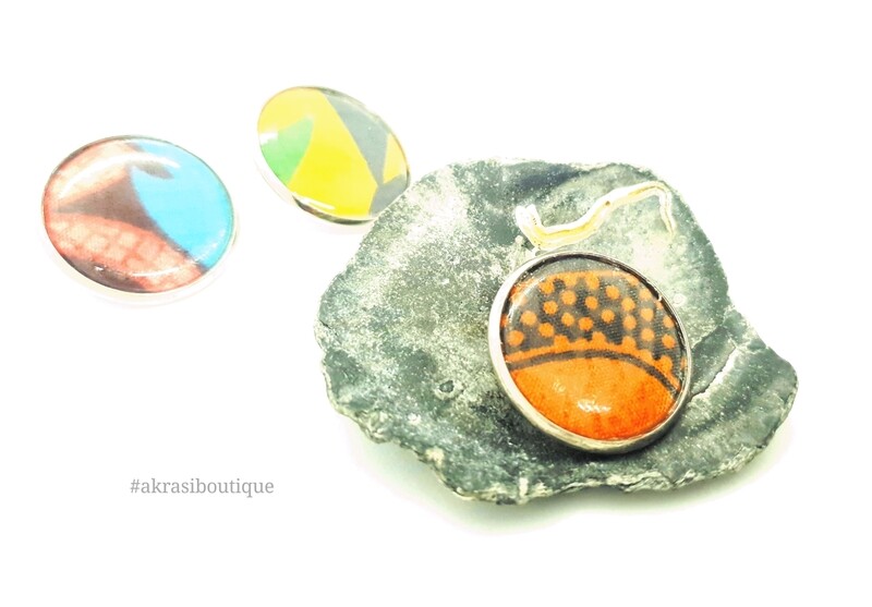 African wax print button pins | Ankara button badge | Kente pin