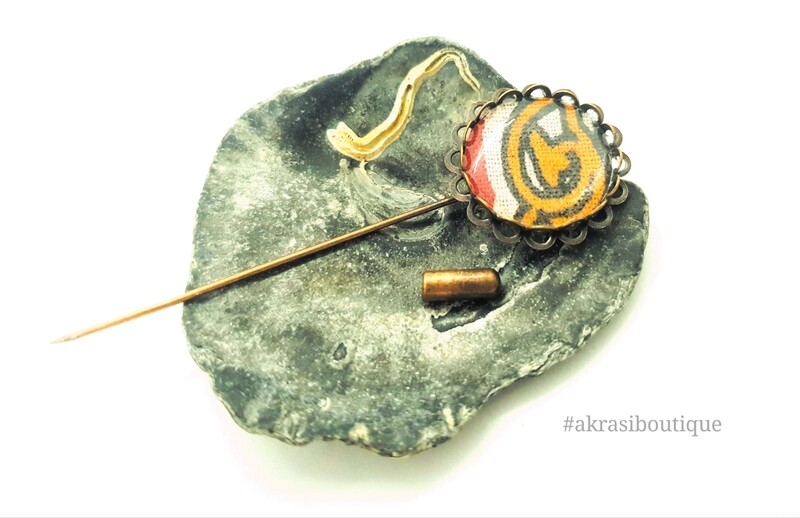 Dashiki detail lapel pin | ankara scarf pin | hat pin