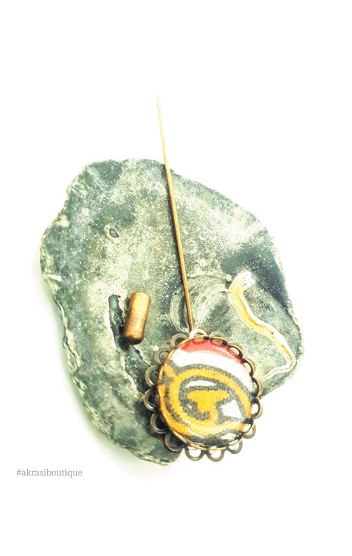 Dashiki detail lapel pin | ankara scarf pin | hat pin