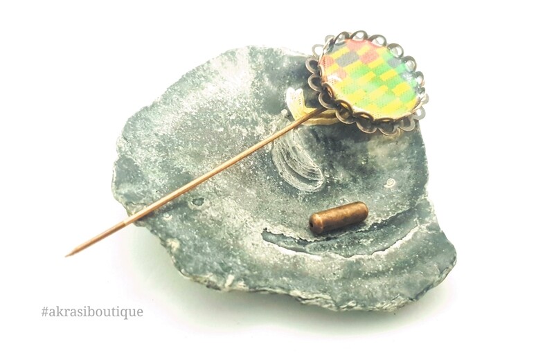 Kente detail lapel pin | ankara scarf pin | hat pin