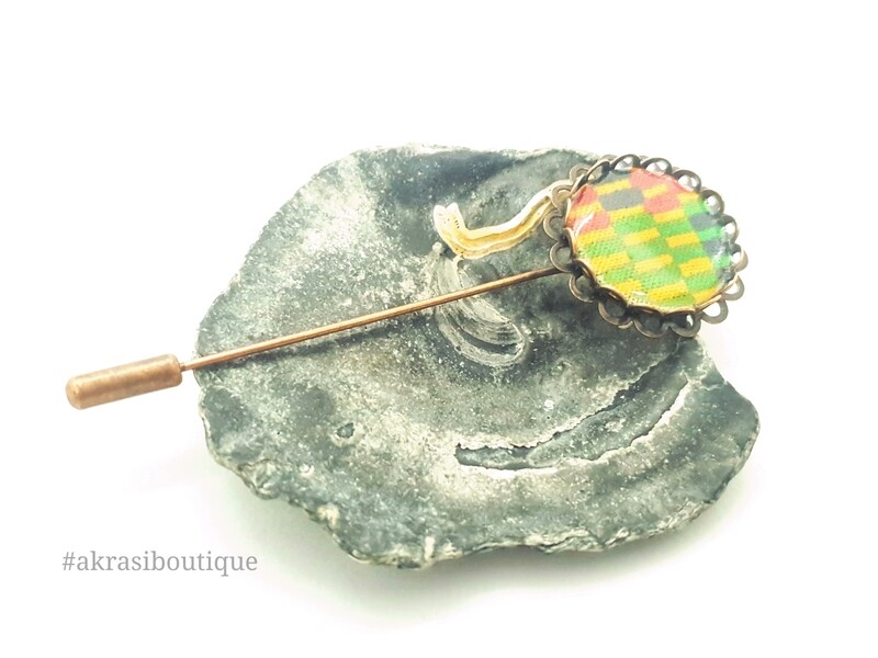 Kente detail lapel pin | ankara scarf pin | hat pin