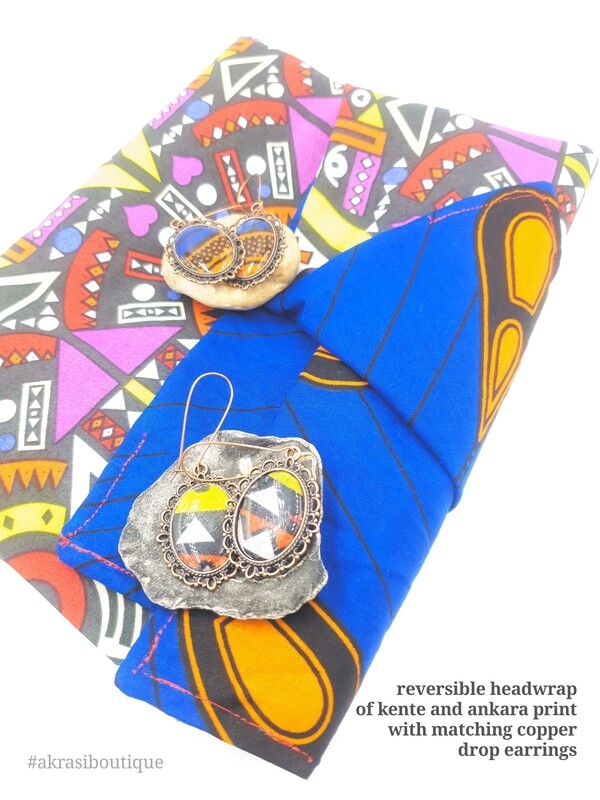 Custom handmade kente and ankara set for spaceship massah