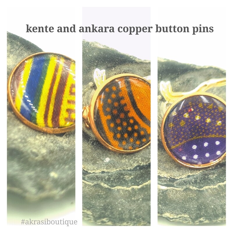 African wax print button pins | Ankara button badge | Kente pin