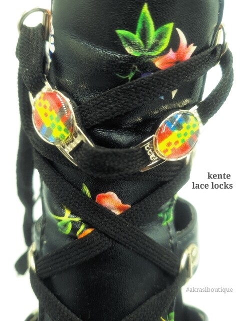 African wax kente print shoe tag | kente lace locks | clothing accessories