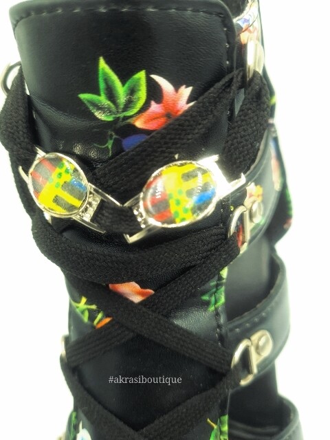 African wax kente print shoe tag | kente lace locks | clothing accessories