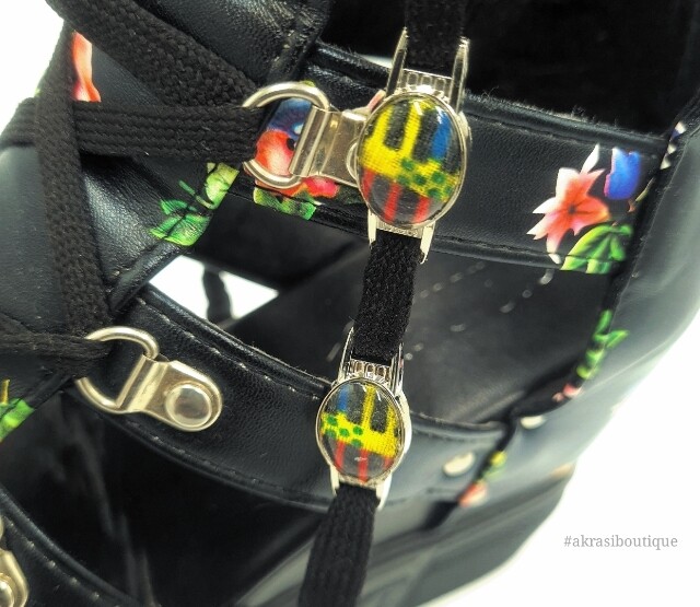 African wax kente print shoe tag | kente lace locks | clothing accessories