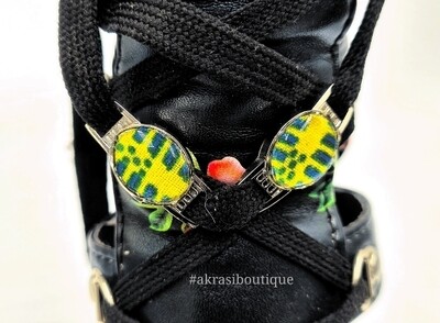 African wax kente print shoe tag | kente lace locks | clothing accessories