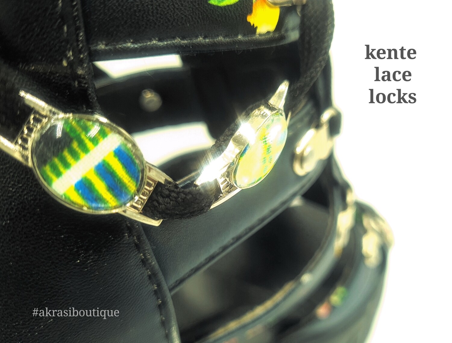 African wax kente print shoe tag | kente lace locks | clothing accessories