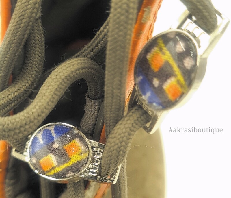 African wax dashiki print shoe tag | Ankara lace locks | clothing accessories