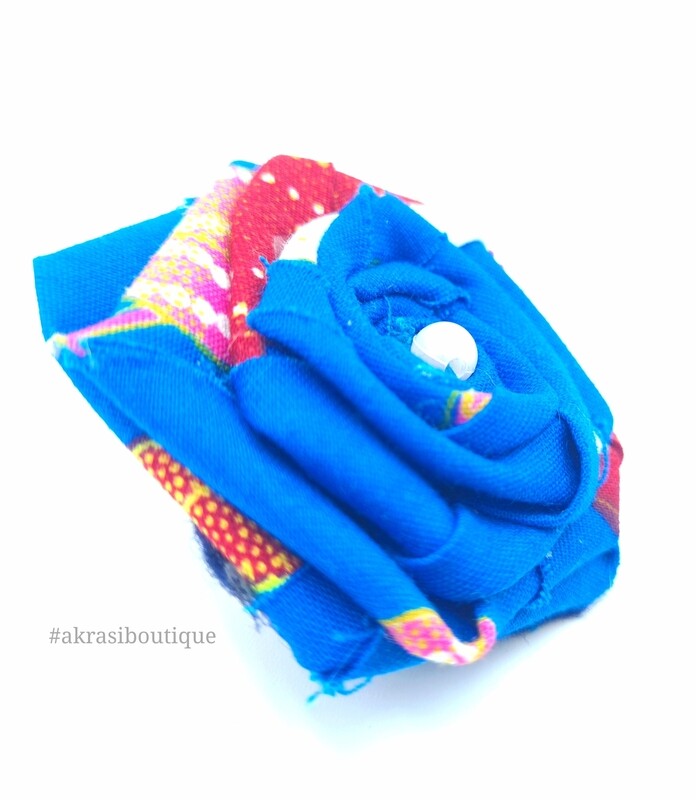 Blue and red rose flower with pearl centre | flower pin | flower hair clip | flower brooch | clothing accessories