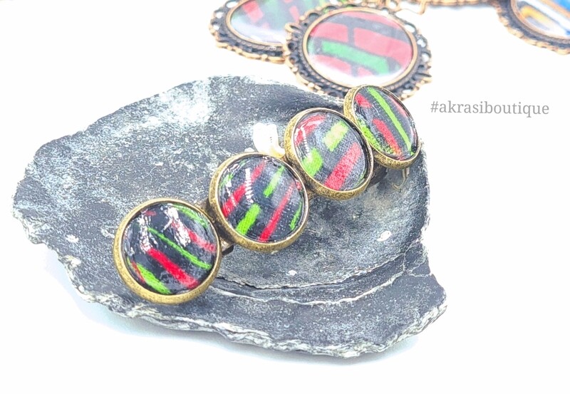 Ankara barrette hair clip in bronze