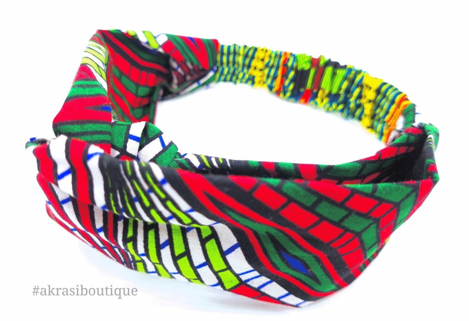 Psychedelic funk Turban headband in green, blue and red | African print headwrap | headtie |  headband | hair tie