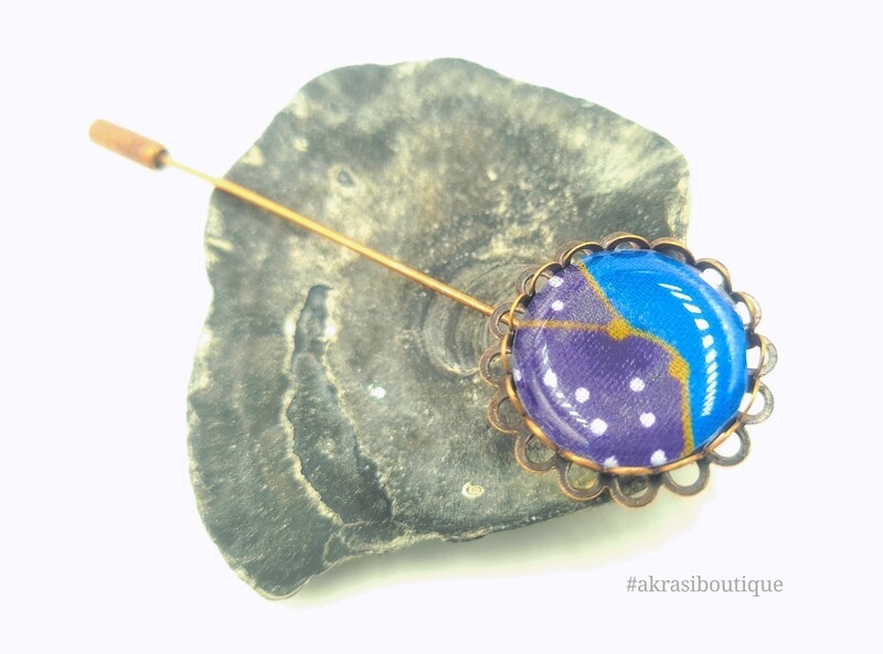 African detail lapel pin | ankara scarf pin | hat pin