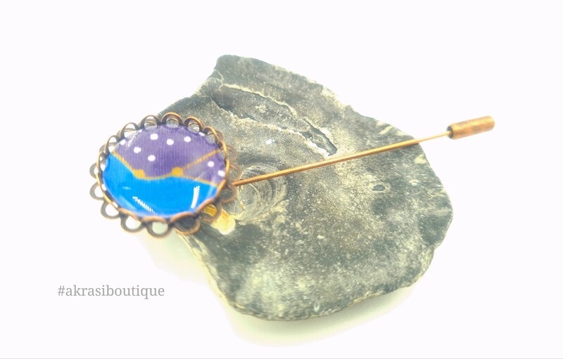 African detail lapel pin | ankara scarf pin | hat pin