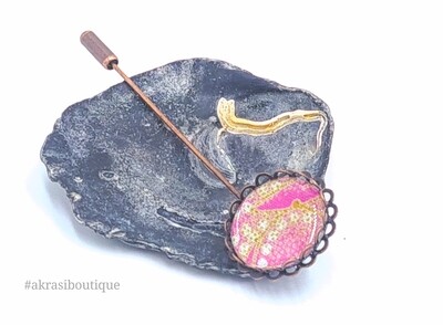 African detail lapel pin | ankara scarf pin | hat pin