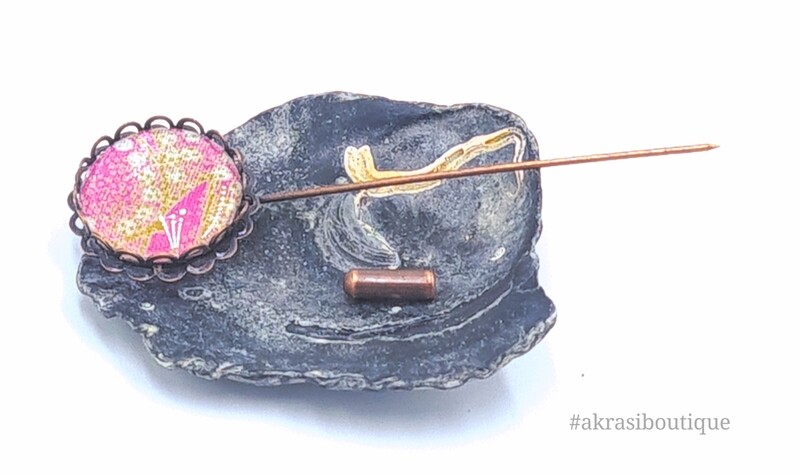 African detail lapel pin | ankara scarf pin | hat pin