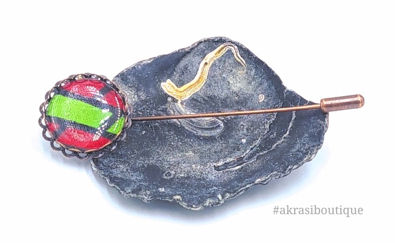 African detail lapel pin | ankara scarf pin | hat pin