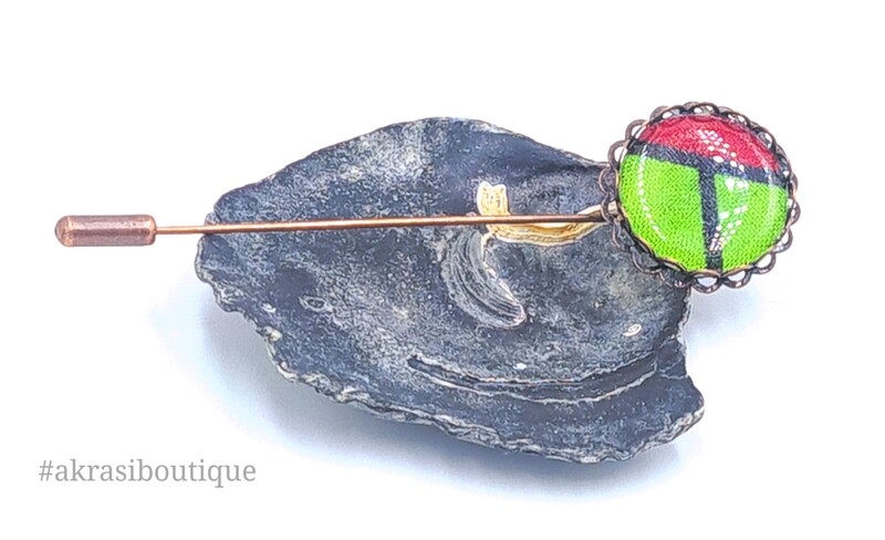 African detail lapel pin | ankara scarf pin | hat pin