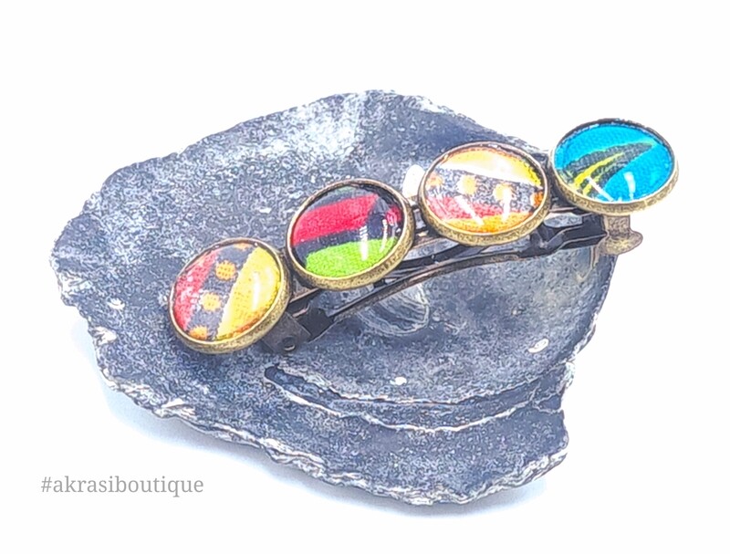 Ankara alchemy collection barrette hair clip in bronze | hair accessory | afro hair styling